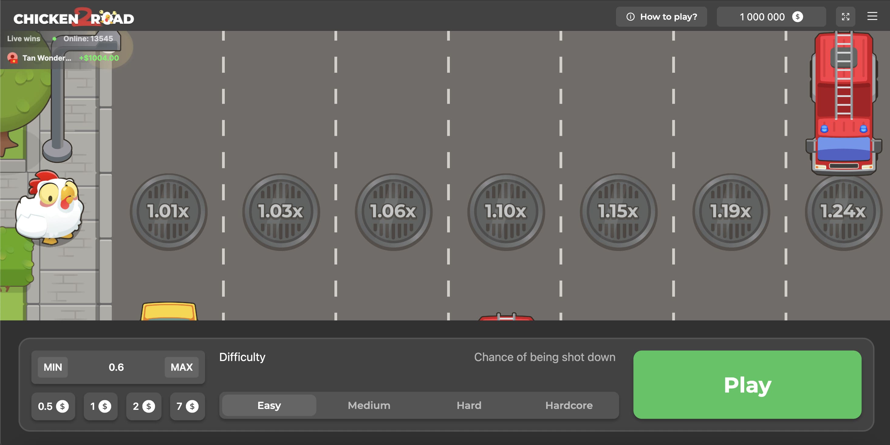 Tablero Chicken Road 2